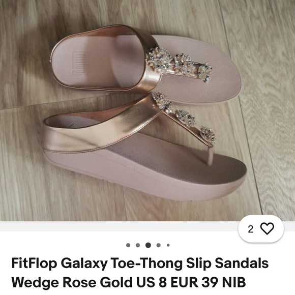 FitFlop Rose Gold Embellished Sandals - Picture 6 of 11